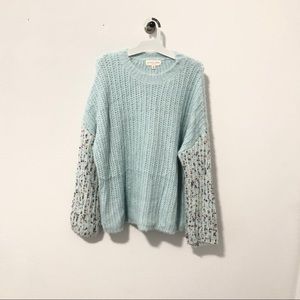 Soft Confetti Knit Sweater Chunky V Neck